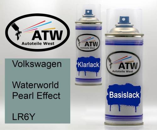 Volkswagen, Waterworld Pearl Effect, LR6Y: 400ml Sprühdose + 400ml Klarlack - Set, von ATW Autoteile West.